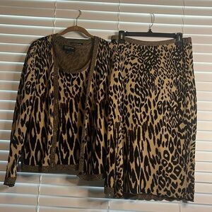 Animal print skirt set